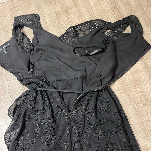White House Black Market black eyelet faux wrap dress - Picture 7 of 7